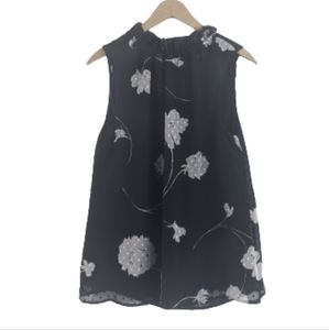 4/$25 Gibson Black Floral Layered Sleeveless Blouse - Sz S